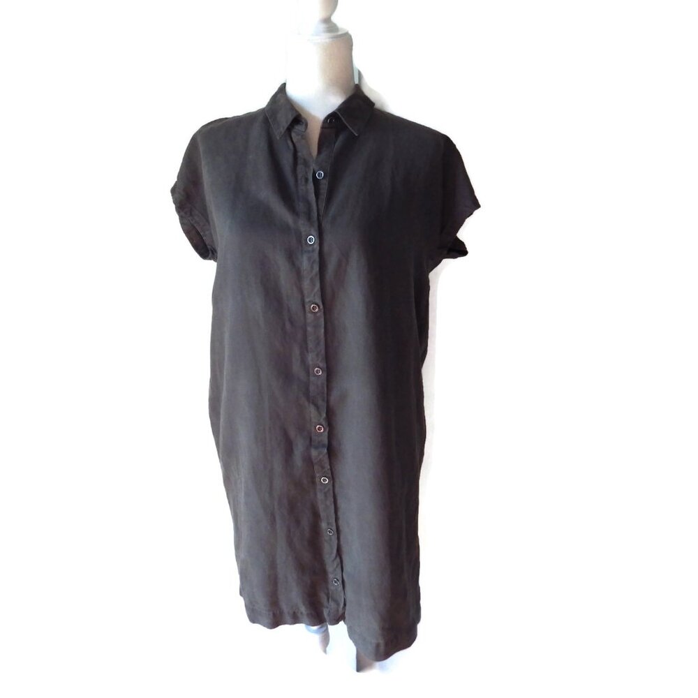 Eileen Fisher Sleeveless Shirtdress/ Drop shoulder/ Tencel-Linen Blend/ XXS